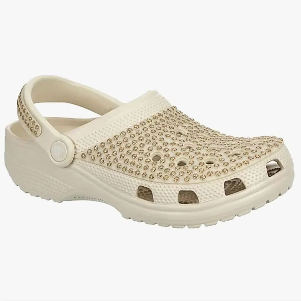 BRAND NEW CROCS UNISEX ADULT CLASSIC MULTI GEMS CLOG in STUCCO